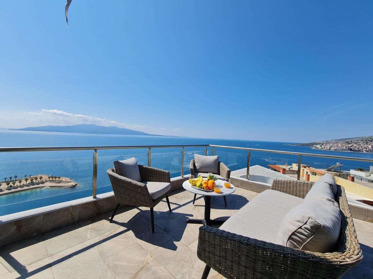 Infinity Sea View Penthouse Apartment Sarande Bagian luar foto